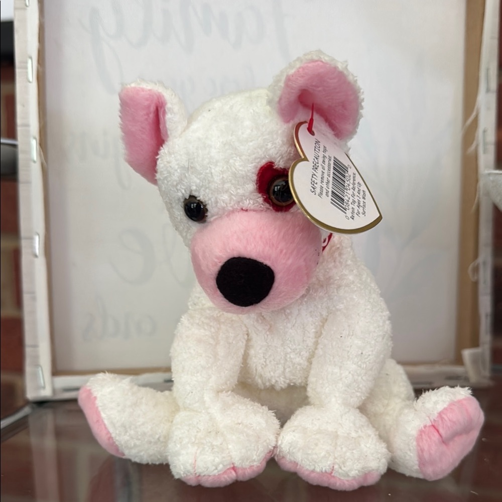 ty Beanie Baby Cupid White and Pink Plush Toy